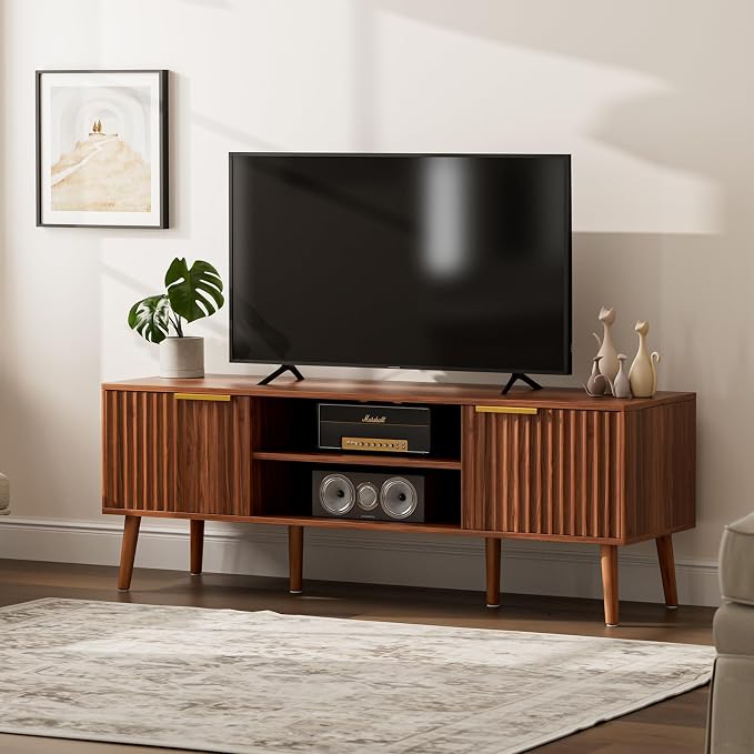 LCRBOL TV Stand for Living Room, Mid Century Modern Entertainment Center for - Image 6