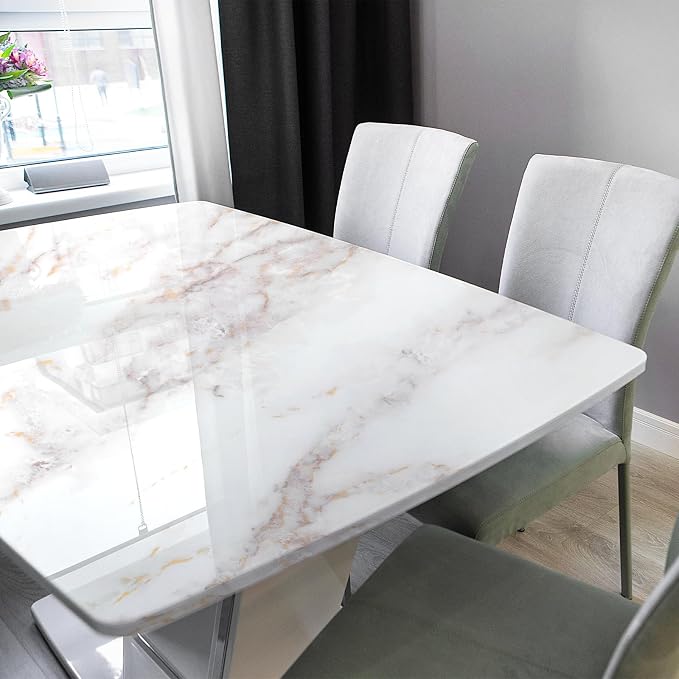 rabbitgoo Glossy Marble Contact Paper Peel and Stick Wallpaper 17.5" X 118.1" - Image 8