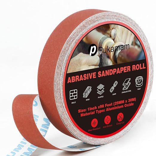 Emery Cloth Roll, 320 Grit Sandpaper Roll, Wet and Dry Emory Cloths by Pukamam