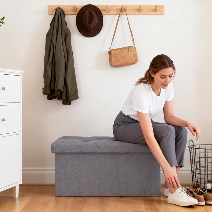 43 Inches Folding Storage Ottoman Bench - Image 7