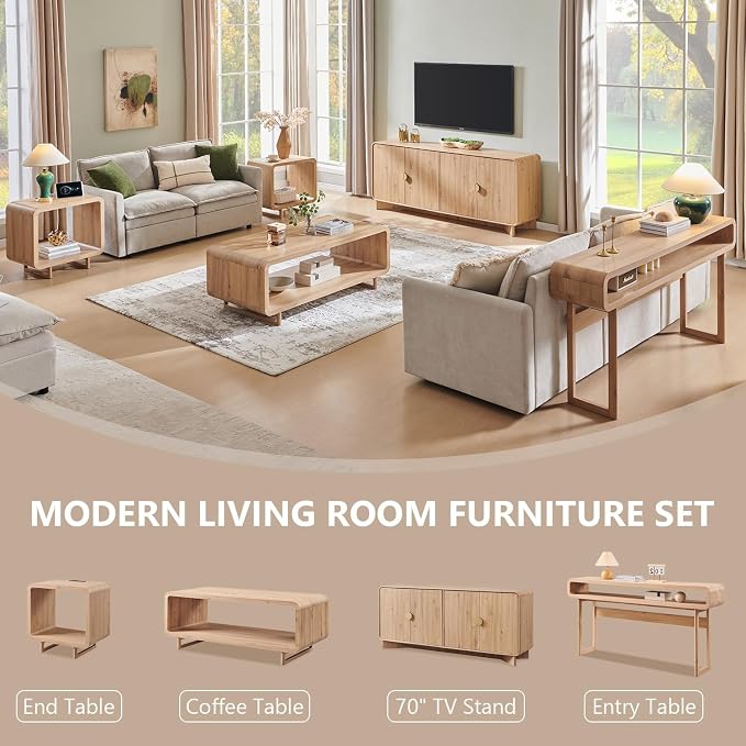 IFGET 70" Fluted Fireplace TV Stand - Image 6