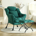 Lazy Chair with Ottoman, Large Accent Chair with Ottoman and a Throw Pillow by HomeEastllyHome