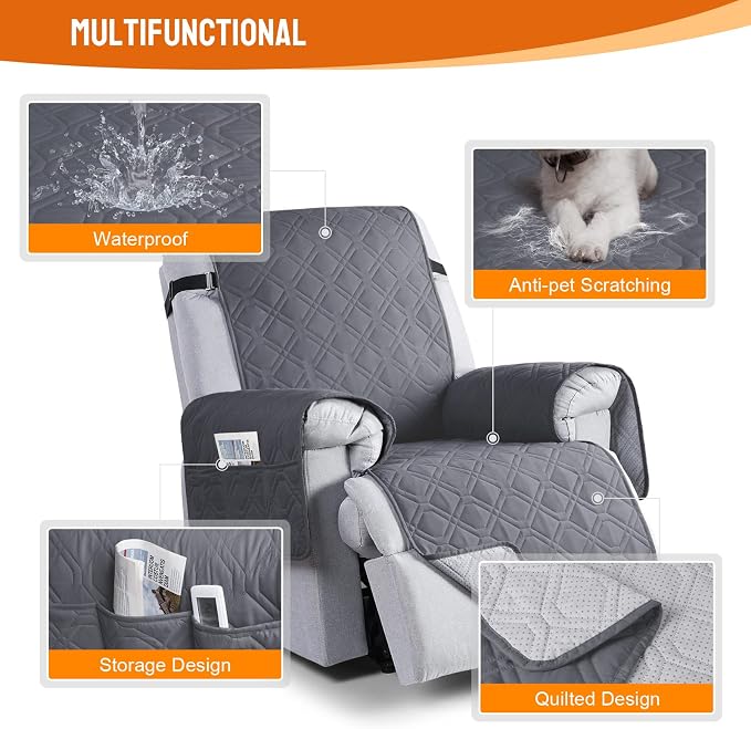 VANSOFY 100% Waterproof Recliner Chair Covers, Recliner Cover Non-Slip Dog - Image 4
