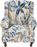 KRFOONN Stretch Wing Chair Slipcovers Printed 2 Piece Wingback Chair Covers by KRFOONN