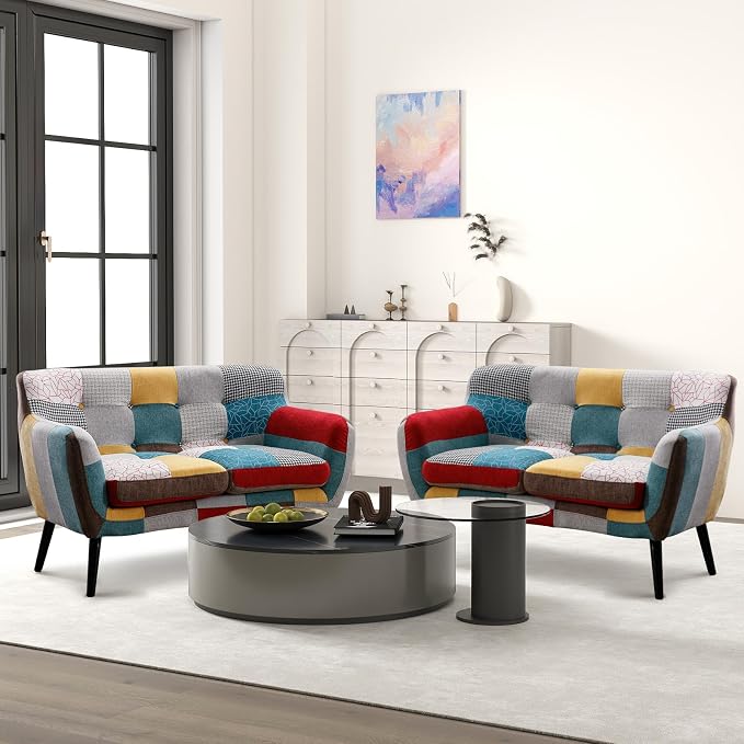 Bonzy Home Modern Boho Loveseat Couch Sofa Chair Set of 2 by BonzyHome
