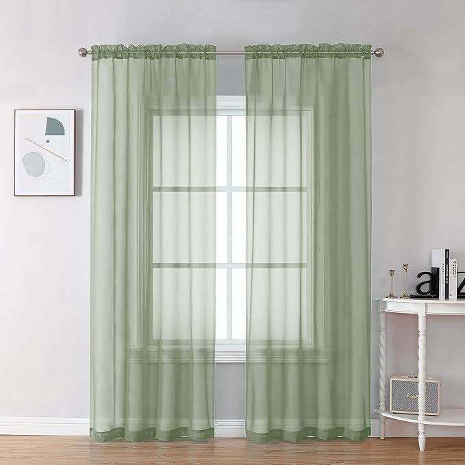 OVZME Bedroom Curtains 2 Panel Sets 84" Inch Length by OVZME