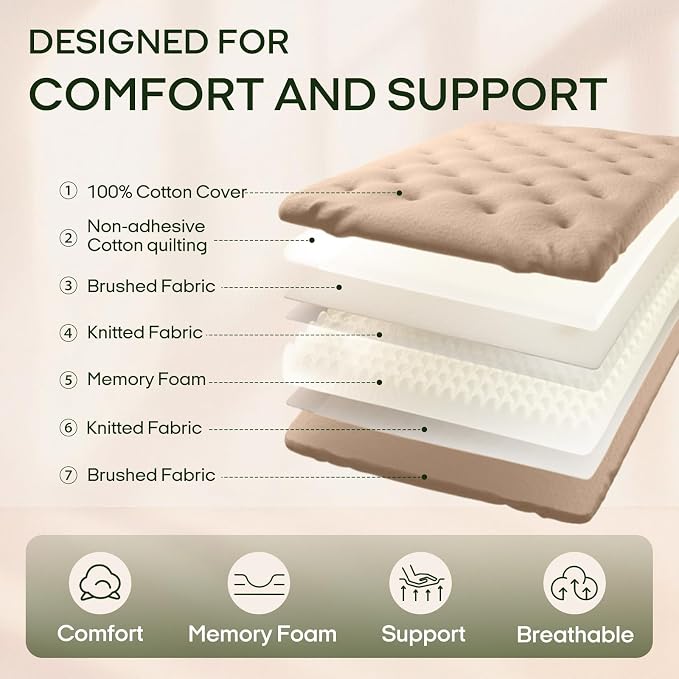 ZonLi Japanese Floor Futon Mattress Twin Size 39"x 75", 100% Cotton Cover 6'' - Image 4
