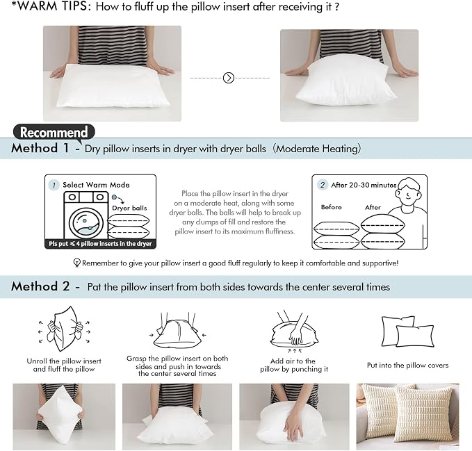 MIULEE Pillow Insert 12x18 Inch, Decorative Rectangle Throw Pillow Inserts - Image 7