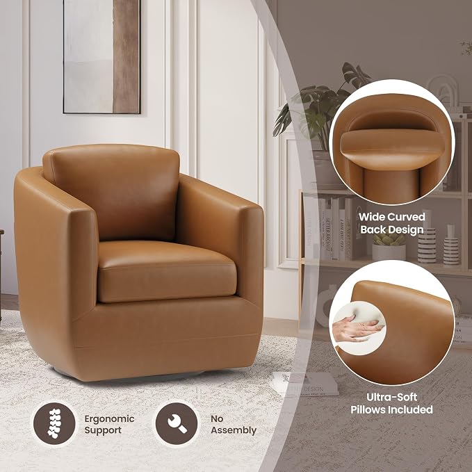 COLAMY 360° Swivel Accent Chair - Image 5