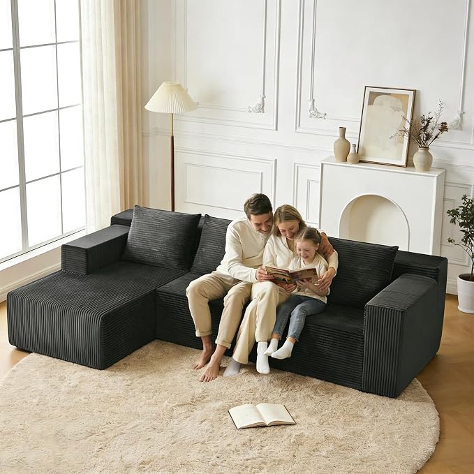 ANONER 103" L Shaped Modular Couch, Modular Sectional Sofa - Image 4