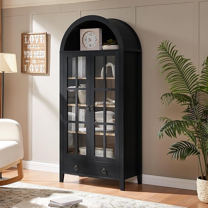RowyPoey Farmhouse Arched Cabinet - Image 4
