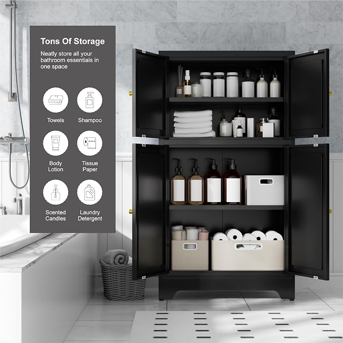 Bevivog Black Metal Locker Cabinet - Image 6