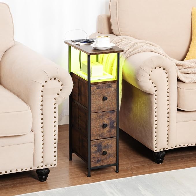 LOAKEKEL Narrow End Tables Living Room Set of 2 - Image 2