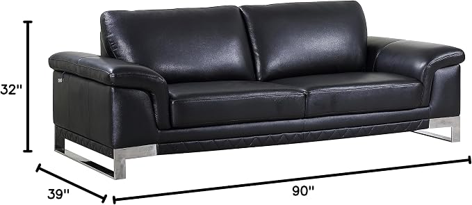Blackjack Furniture Weston Collection Genuine Italian Leather Living Room Sofa - Image 13