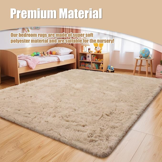 Shag Area Rug for Bedroom 5x8, Soft Fuzzy Rug Non-Shedding Indoor Plush Carpet - Image 7