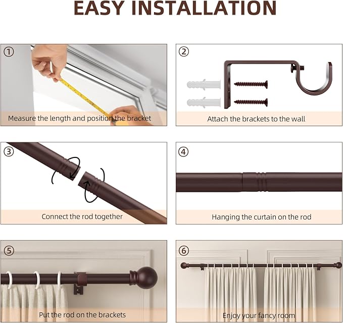 SMODBRODRE Curtain Rods for Window 32 to 78 - Image 4