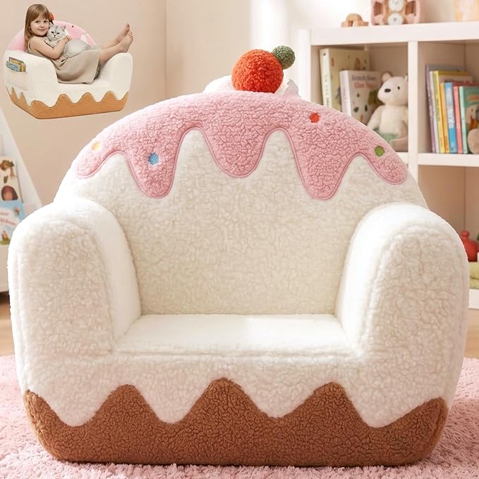 OUOZZZ Toddler Chair for Ages 1–6, Soft Sherpa Kids Sofa by OUOZZZ