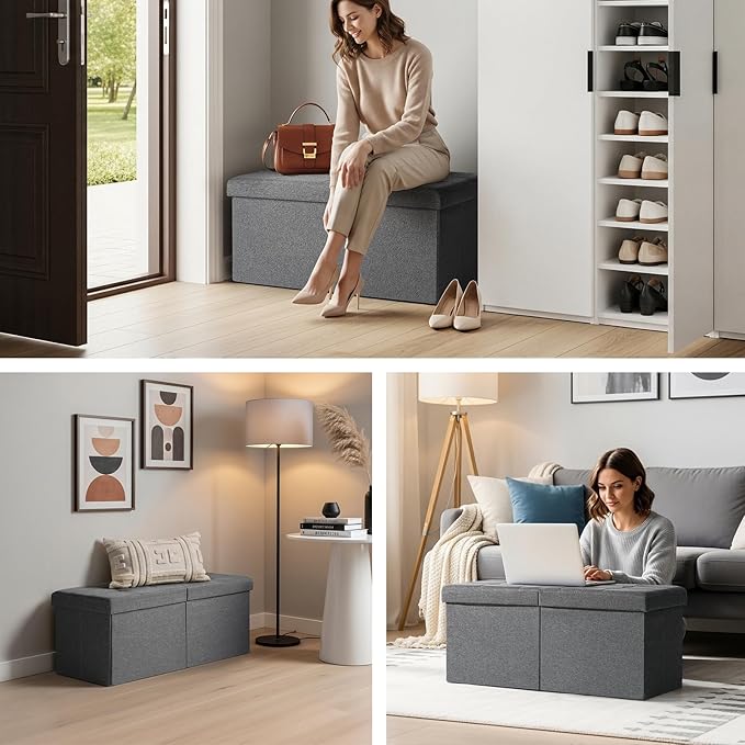 30.5-INCH Storage Ottoman Bench, Footrest - Image 7