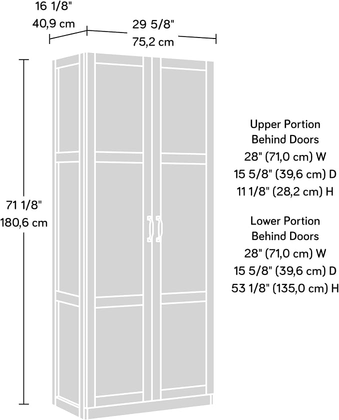 Sauder Select 71" Storage Cabinet, Pantry Cabinet Kitchen Storage - Image 3
