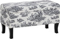 Linon Stephanie Black and White Toile Fully Upholstered Bench by Linon