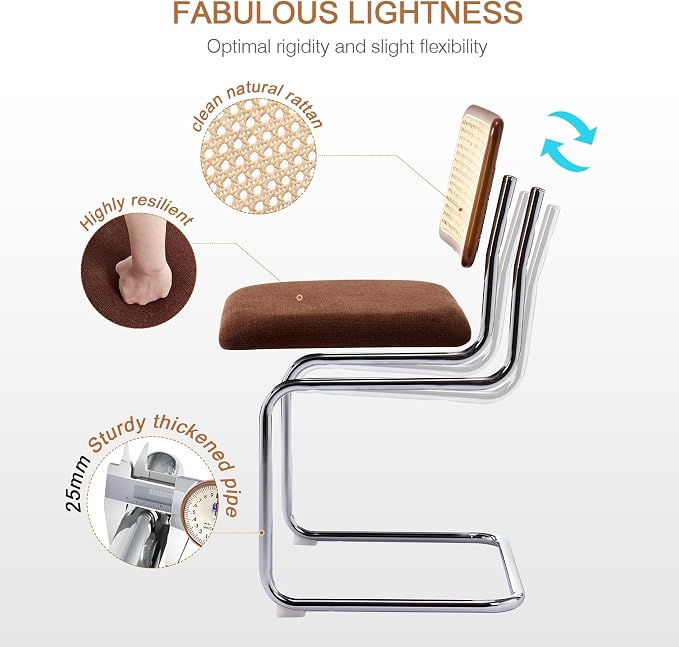 Zesthouse Rattan Dining Chairs Set of 6, Mid Century Modern Dining Room Chairs - Image 5