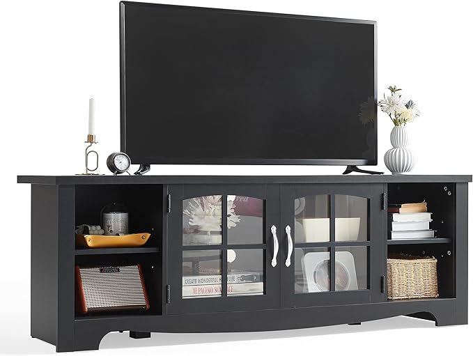 LINSY HOME TV Stand for 75 Inch TV, Modern Farmhouse Entertainment Center by LINSYHOME