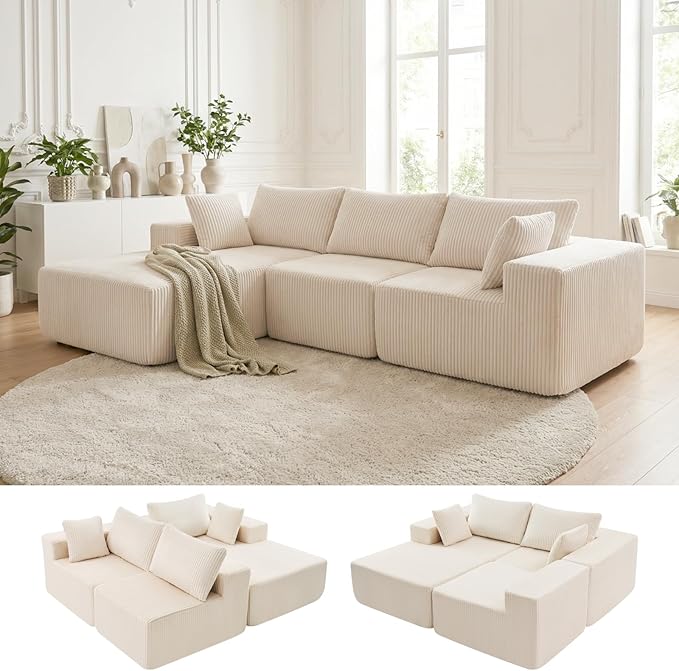 DUMOS 108” Modular Sectional Sofa, Cloud Sectional Couch - Image 6
