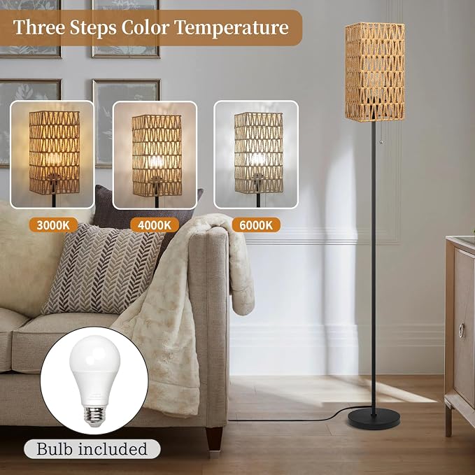 Ruiever Floor Lamp for Living Room, Farmhouse Floor lamp, Modern Standing lamp - Image 3
