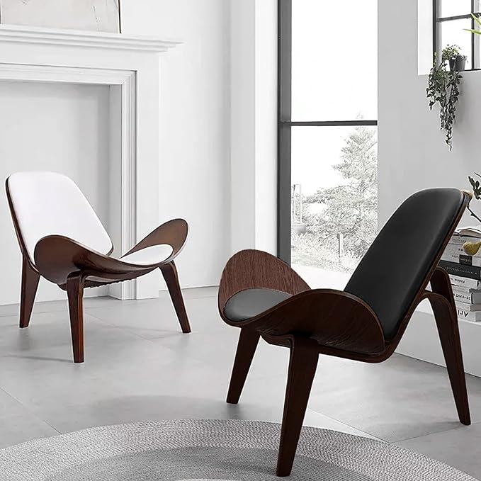 OAKHAM Shell Chair for Living Room, Ergonomic Plywood Accent Mid Century Modern - Image 6