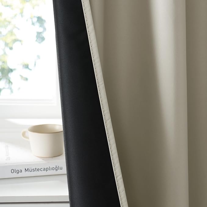 RYB HOME Bedroom Blackout Curtains 80 inches Long, 100% Blackout Thermal - Image 3