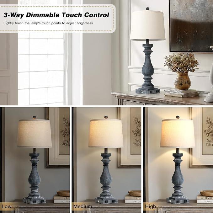 Cinkeda 29" Tall Farmhouse Table Lamp - Image 3
