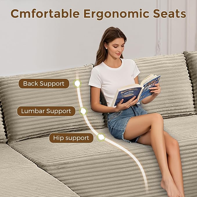133" Oversized Cloud Boneless Sofa Couch - Image 3