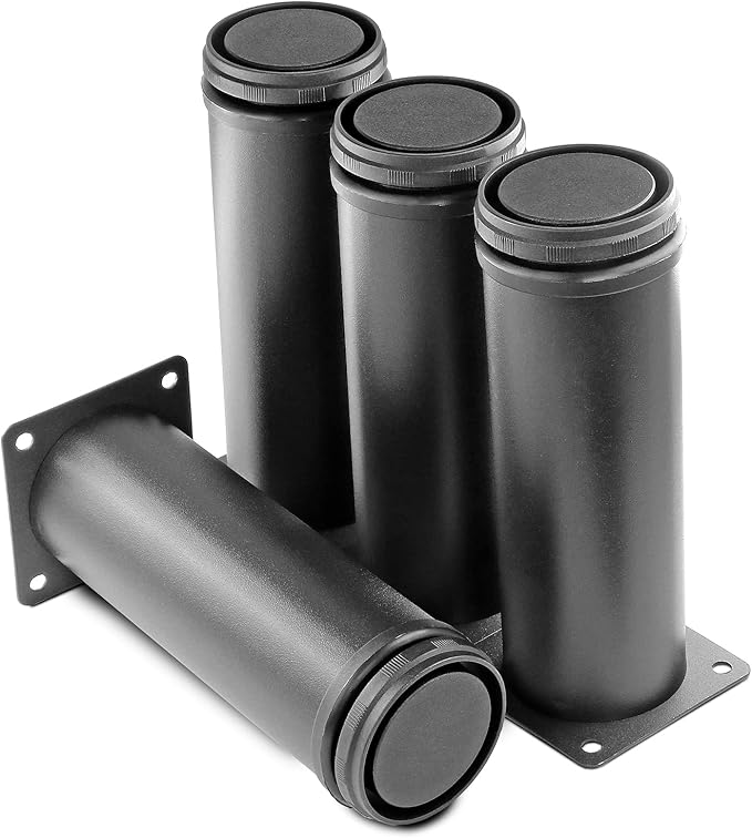 6 Inch Metal Furniture Legs Stainless Steel Adjustable Legs Black Metal Legs by Masendelk