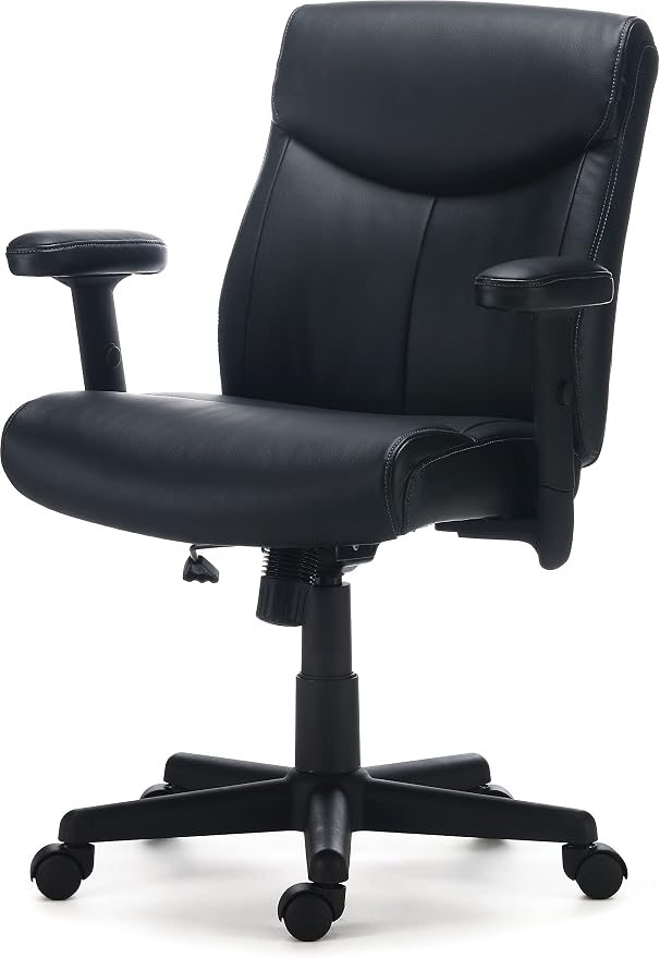 Staples Ergonomic Task Chair, Faux Leather, Adjustable Height - Image 6