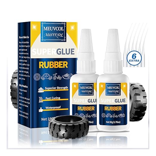 Rubber Glue, 100g Super Glue for Rubber, RC Tires, Shoe Soles, Rubber Adhesive by Meuvcol