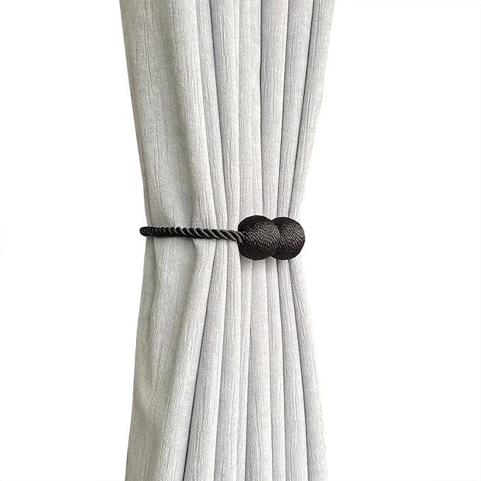 Melaluxe 4 Pack Magnetic Curtain Tiebacks, Decorative Curtain Holdbacks - Image 2