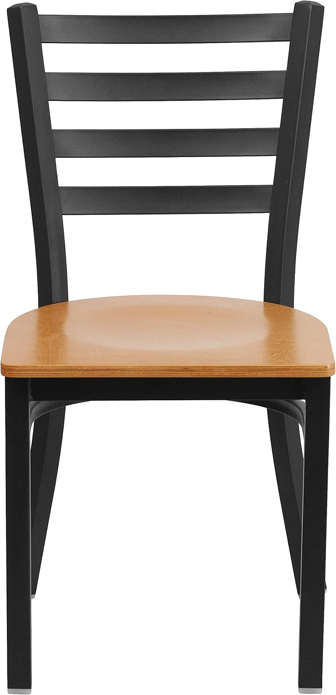 Flash Furniture HERCULES Series Black Ladder Back Metal Restaurant Chair - Image 6