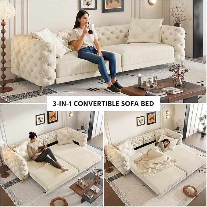 97.7" Convertible Queen Sleeper Sofa - Image 3