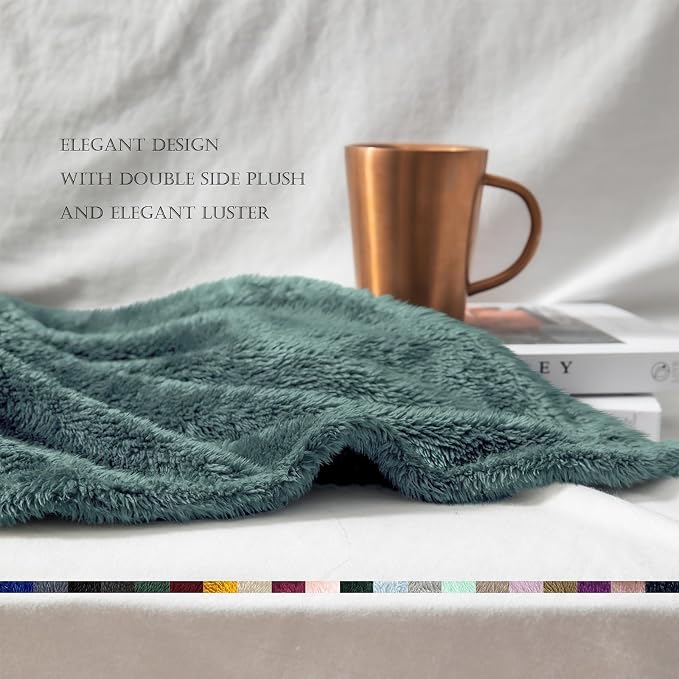 Exclusivo Mezcla Plush Fuzzy Fleece Bed Blanket Twin Size, Super Soft, Fluffy - Image 5