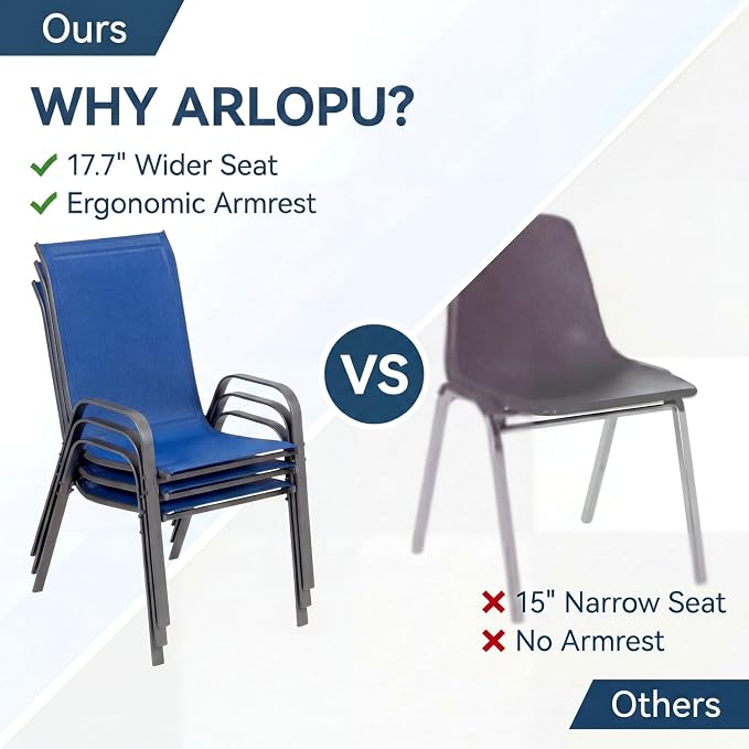 Arlopu 5 Piece Outdoor Patio Dining Set, Porch Furniture - Image 3