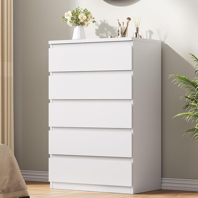 Jocoevol White 5 Drawer Dresser by JOCOEVOL