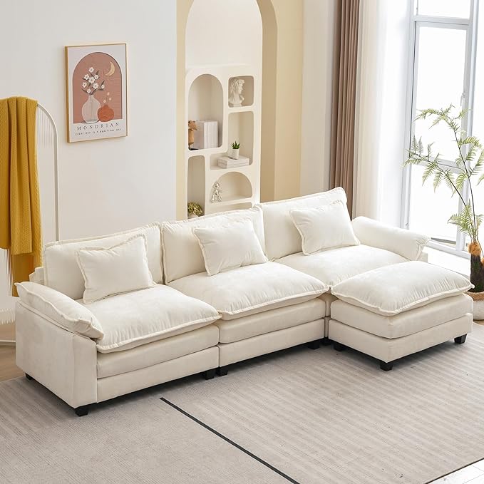 Oprisen 120" Modular Sectional Sofa, Comfy Cloud Couch Sectional Sofa by Oprisen