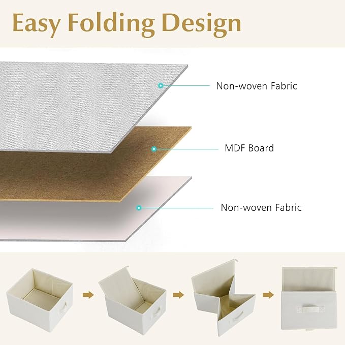 LOKO Fabric Dresser with 6 Drawers, Modern Storage Tower with 6 Folding Fabric - Image 8