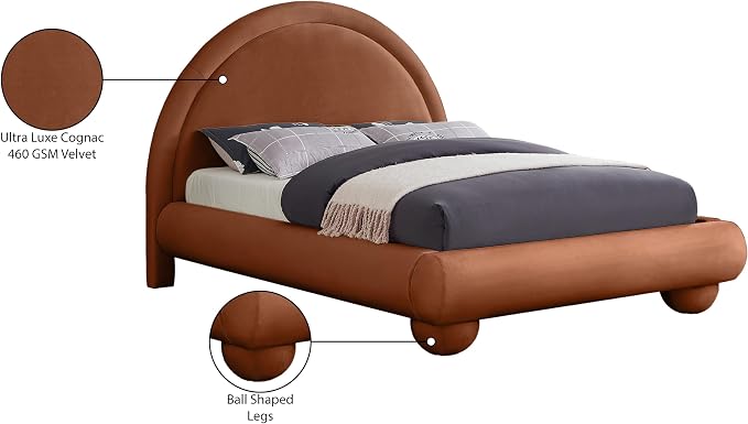 Meridian Furniture MadridCognac-F Madrid Collection Art Deco Full Bed - Image 8