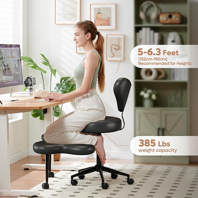 Pinmoco Ergonomic Cross Legged Chair, 360° Swivel Meditation Chair - Image 4