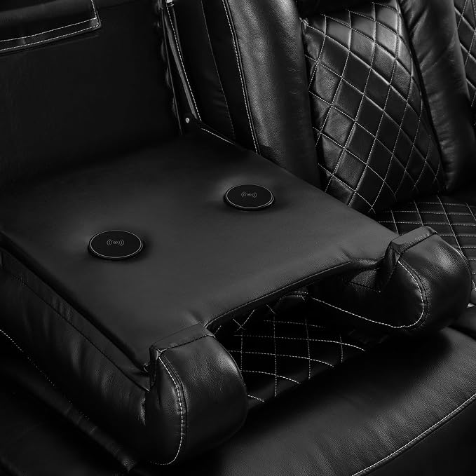 Power Recliner Sofa Set with LED Lights, Includes a Manual Recliner 1 Seat and - Image 7