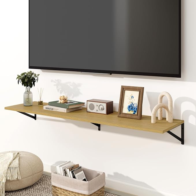 Fun Memories Floating Shelves for Wall, 12 Inch Deep Floating Shelves Set of 2 - Image 2