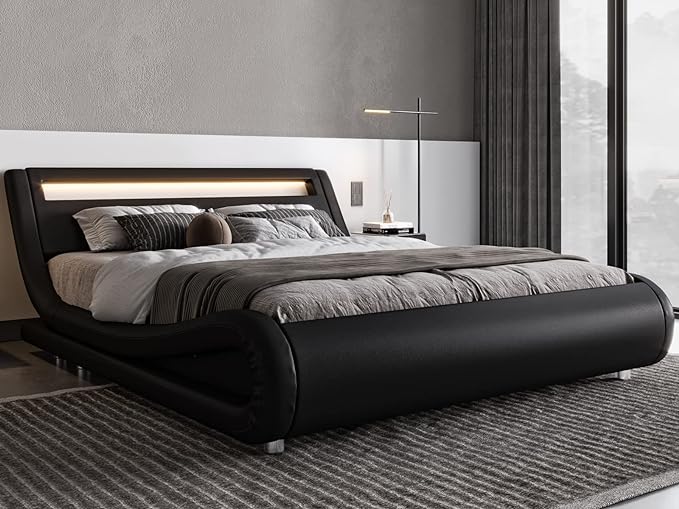 Allewie Queen Size LED Platform Bed Frame - Image 3