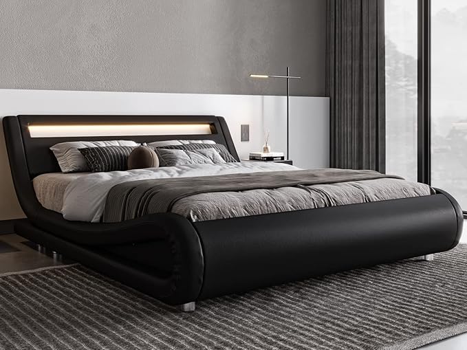 Allewie King Size LED Platform Bed Frame - Image 3