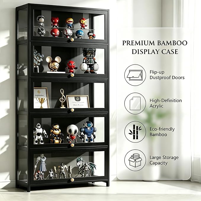 Display Cabinet with Acrylic Door, 5-Tier Curio Display Cabinet, Display Case - Image 4